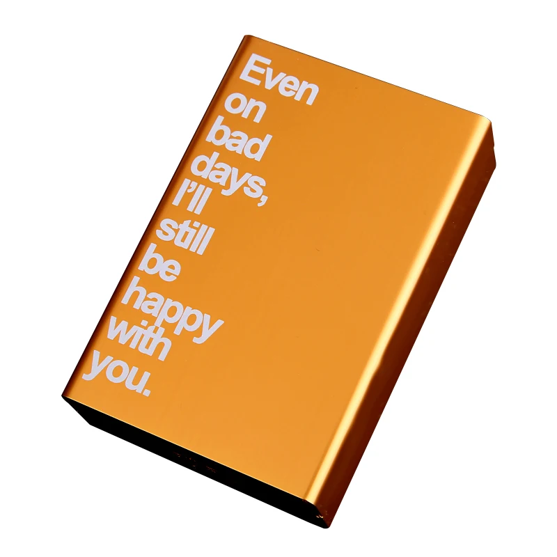 Cigarette Case Cigar Sliding Container Blue Gold Aluminum Metal Creative Fashion Portable Pocket Laser Name LOGO Custom Made DIY