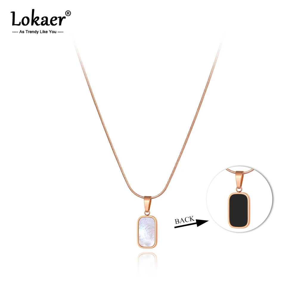 Lokaer Titan Edelstahl geometrischen Charme Anhänger Halsketten Schmuck Mode Böhmen weiße Muschel Hals reifen Halskette n21013