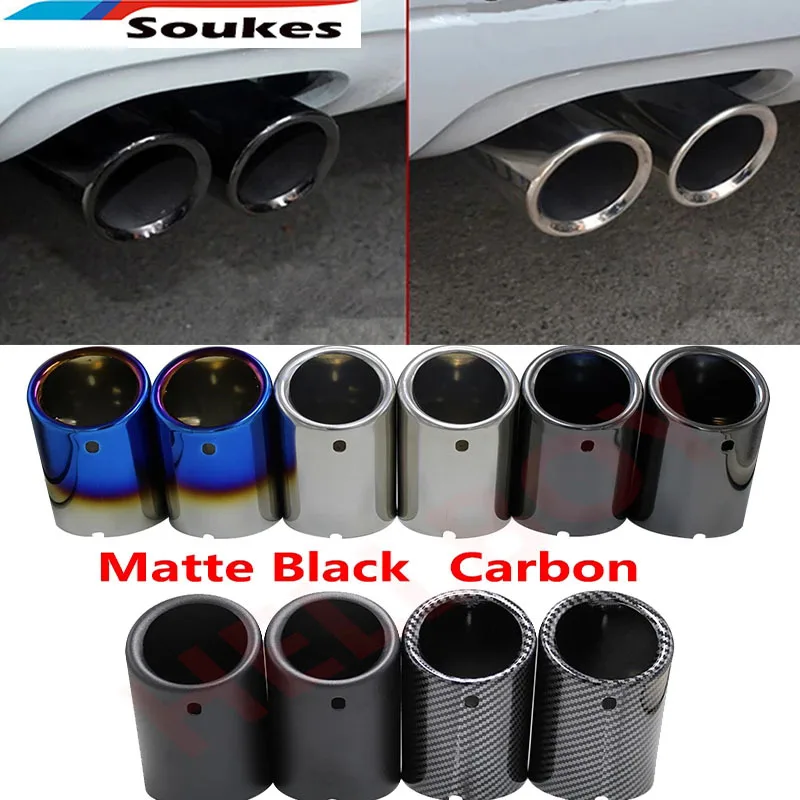 2Pc Car Exhaust Muffler Tip TailPipe Covers For VW Golf 6 Golf 7 Tiguan Seat Leon/Skoda Octavia Estate Superb Car Sticker