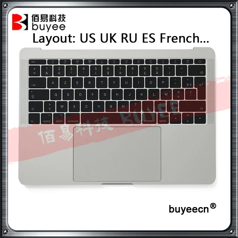 Original Like NEW A1708 Palm Rest Topcase US UK RU ES French Keyboard Backlight Trackpad For Macbook Retina Pro 2016 Grey Silver