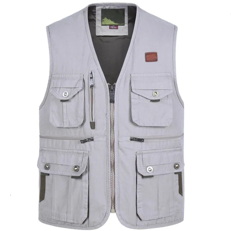 

Men Military Vest Spring Waistcoat Army Tactical Many Pockets Vest Autumn Sleeveless Jacket Plus Size Photography Fishing Vest