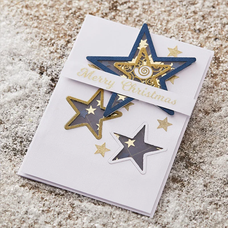 Metalowe matryce do wycinania Waved Star Unikalne wykrojniki Shining Star do tworzenia kartek DIY Scrapbook Decor. Nowe wytłaczane karty rzemieślnicze 2019.