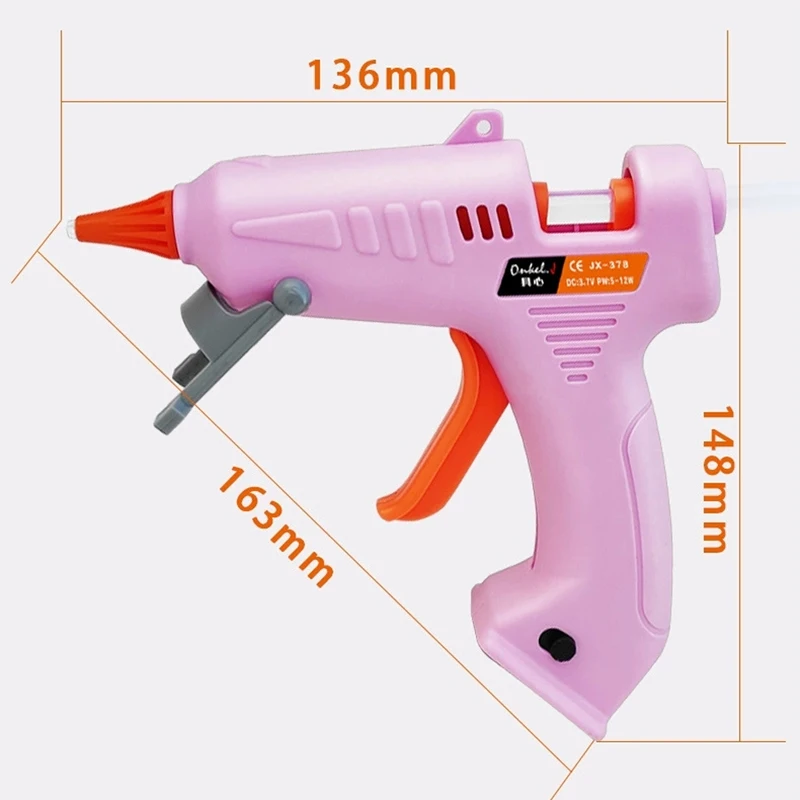 Pistola de cola quente elétrica, artesanal, universal, recarregável, sem fio, para pistola de cola quente, 7mm, para uso doméstico