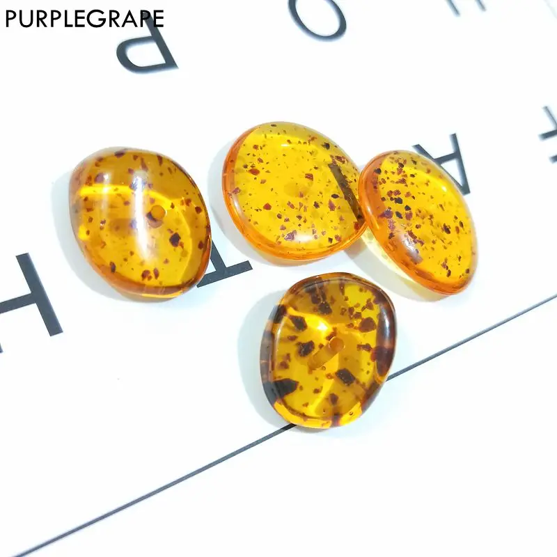 PURPLEGRAPE Japan and South Korea Acrylic imitation amber jewelry pendant accessories DIY earrings material package A pack of 8