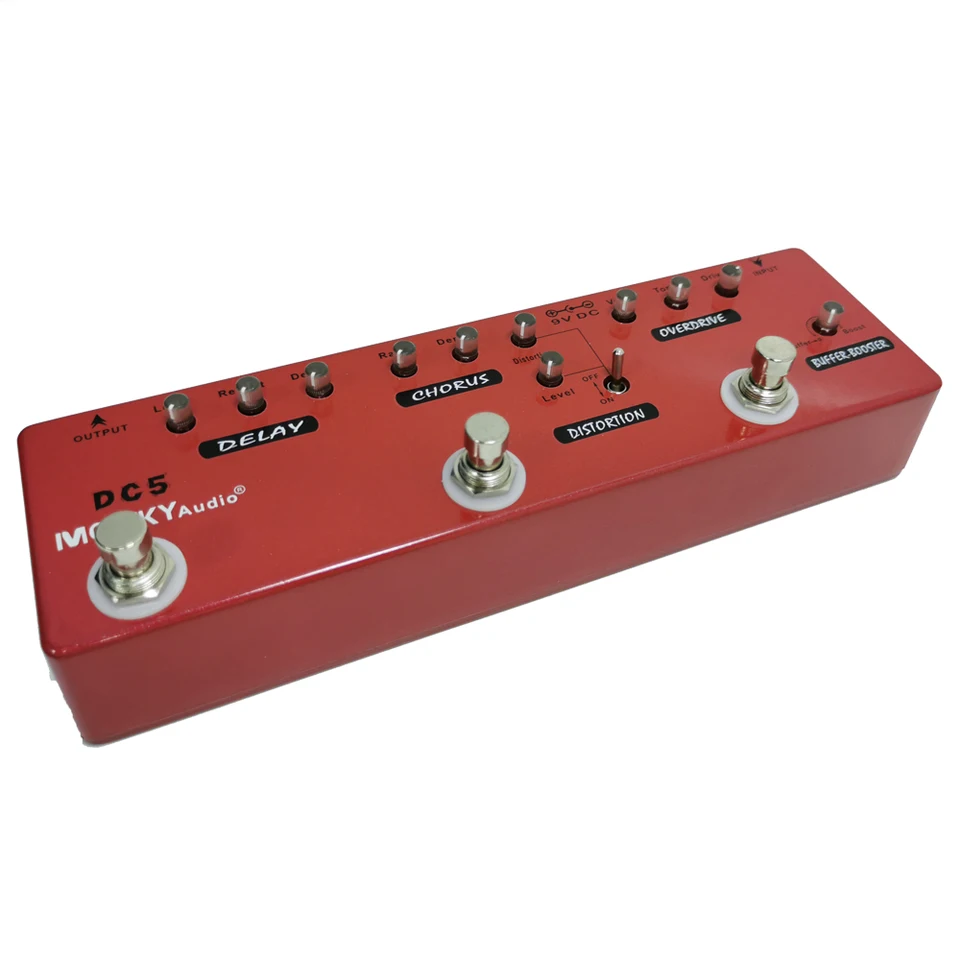 Mosky dc5 6-in-1ギター,マルチ効果,ペダルブースター,バッファ遅延