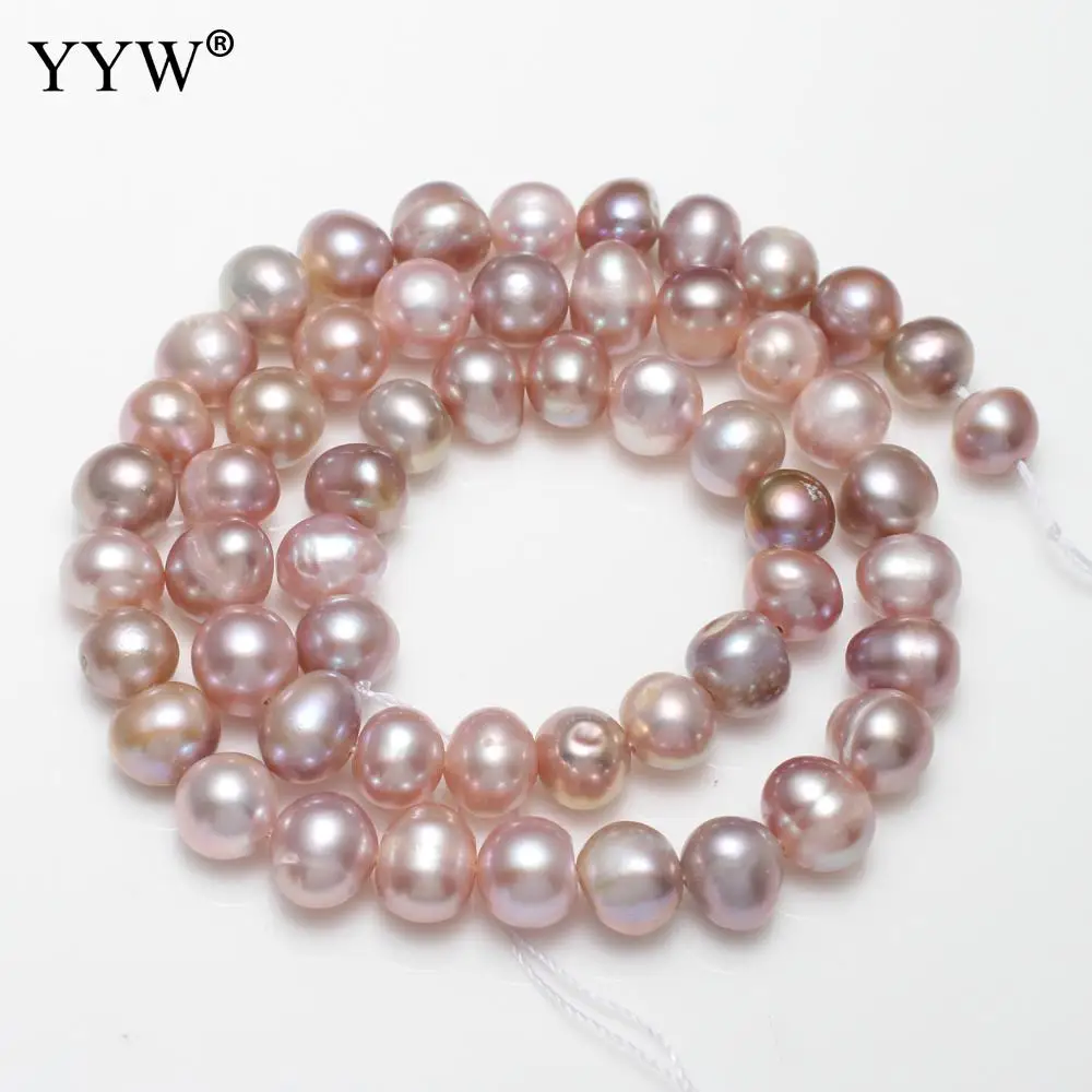 AAA Cultured Potato Freshwater Pearl 7-8mm Pink Purple White Hole 0.8mm Beads For Jewelry Making Fit Earring Necklace Wholesale