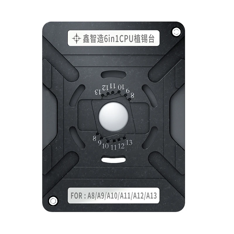 BGA Reballing Stencilแพลตฟอร์มสำหรับiPhone A8/A9/A10/A11/A12/A13 CPUซ่อมเครื่องมือแม่เหล็กถาวรBGA Solderingชุดแม่แบบ