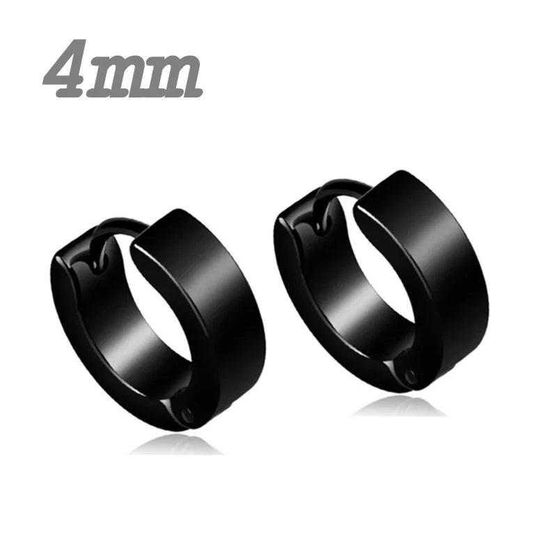 1 Set 4 Pair Different Types Shape Unisex Black Color Stainless Steel Piercing Earring For Women Men Punk Gothic Barbell Earring