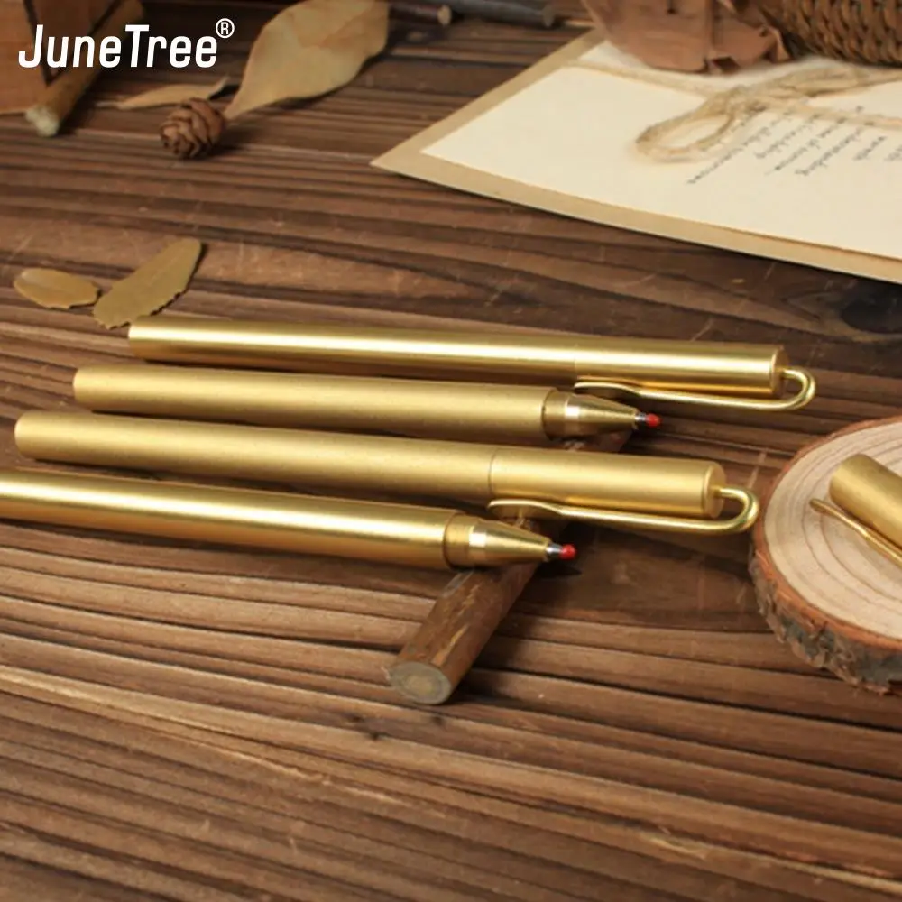 Brass Pen Solid Portable Pocket Copper hexagonal Pen Stationery Coper Ballpen Ballpoint Writing metal Office school Supplies