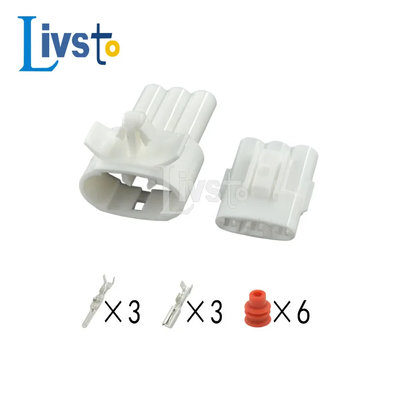 10/20/50 Sets 3 Pin Female Auto Wiring Plug Waterproof Electric Cable Connector 6187-3281 6180-3261