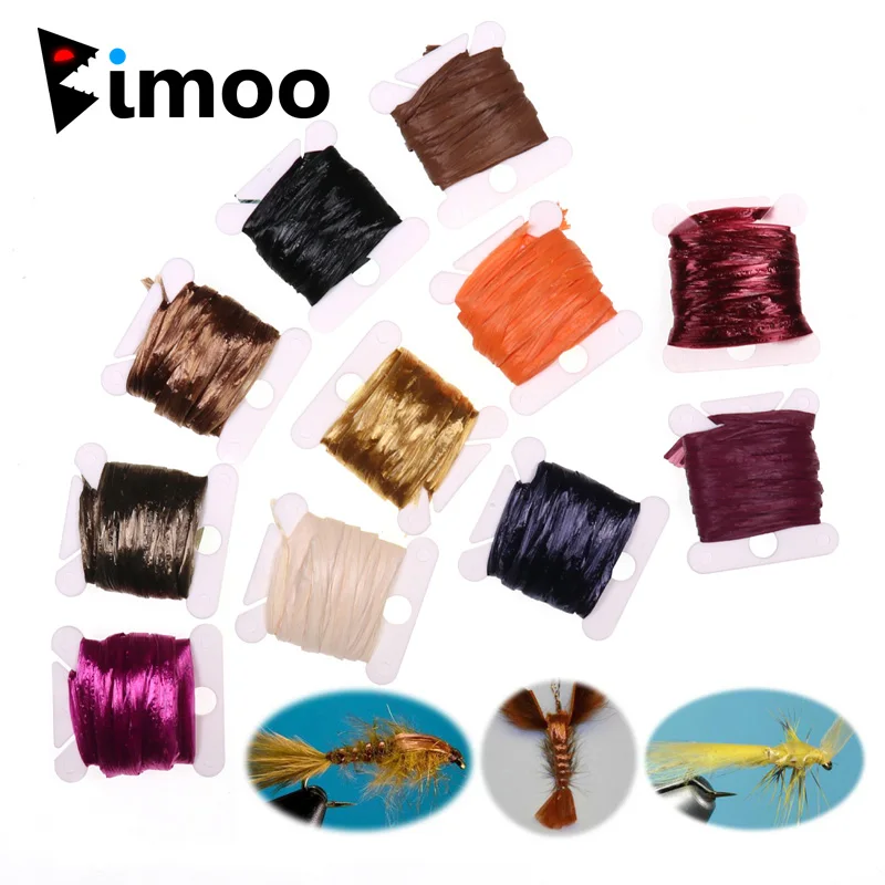 Bimoo 10cards Swiss Straw Raffia Fly Tying Absorbent Nymph Wing Cases Scuds Sowbugs Tying Materials for Crayfish Making