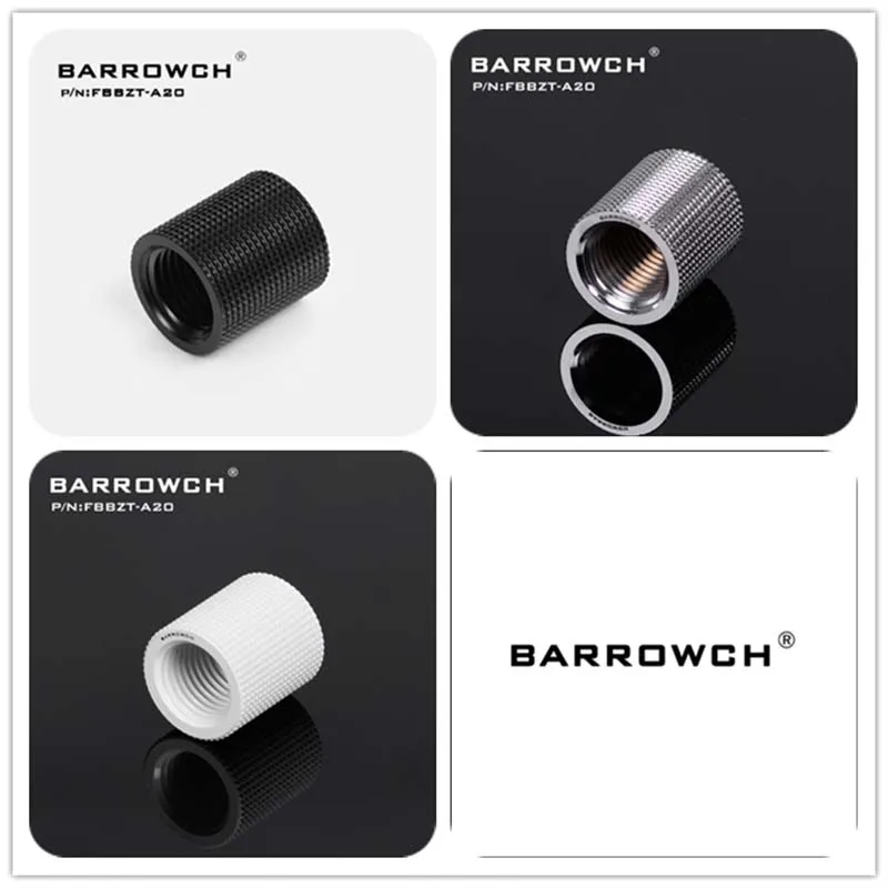 Barrowch PC Water Cooling Fittings Female to Female Extender Tube Connector 10.5mm/15mm/20mm FBBZT-A10 FBBZT-A15 FBBZT-A20
