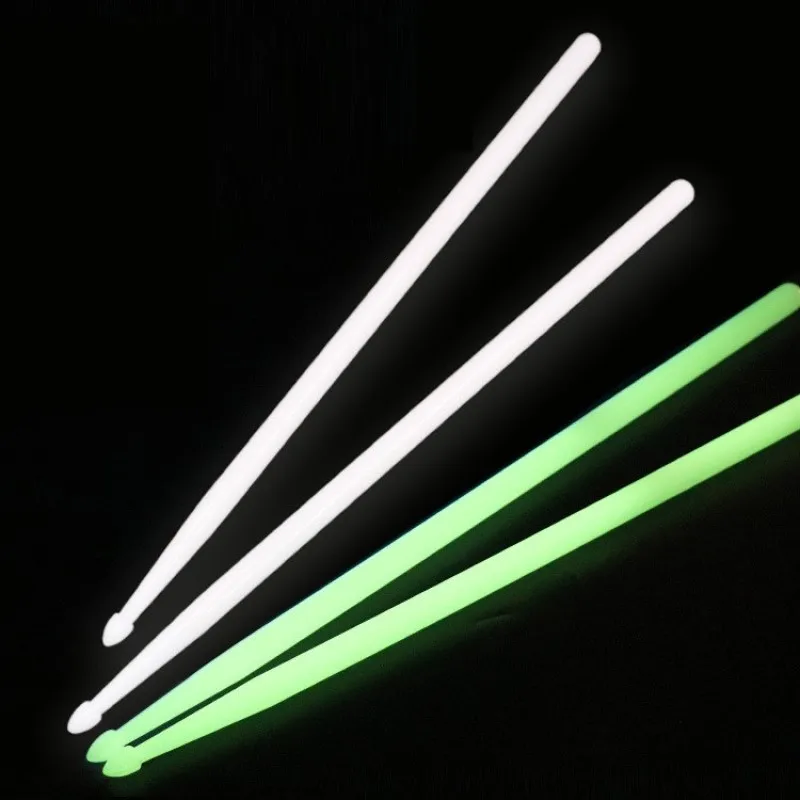 1 Pair 5A Luminous Drum Stick Nylon Fluorescent Drumsticks Glow in The Dark Bright Light Musical Instruments