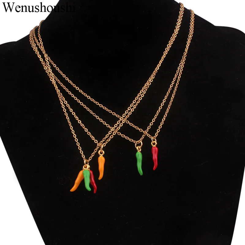 new hot capsicum cayenne necklaces girls gold color new cute enamel chili hot pepper necklace women jewelry accessories gifts