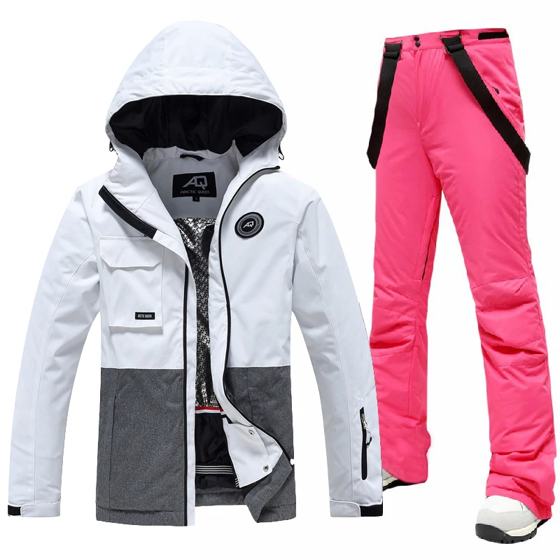 Women\'s Ski Suit Thick Warm Windproof Waterproof Ski Jacket Pants Set Female Snowboarding Costumes Snow Trousers Outdoor Wear