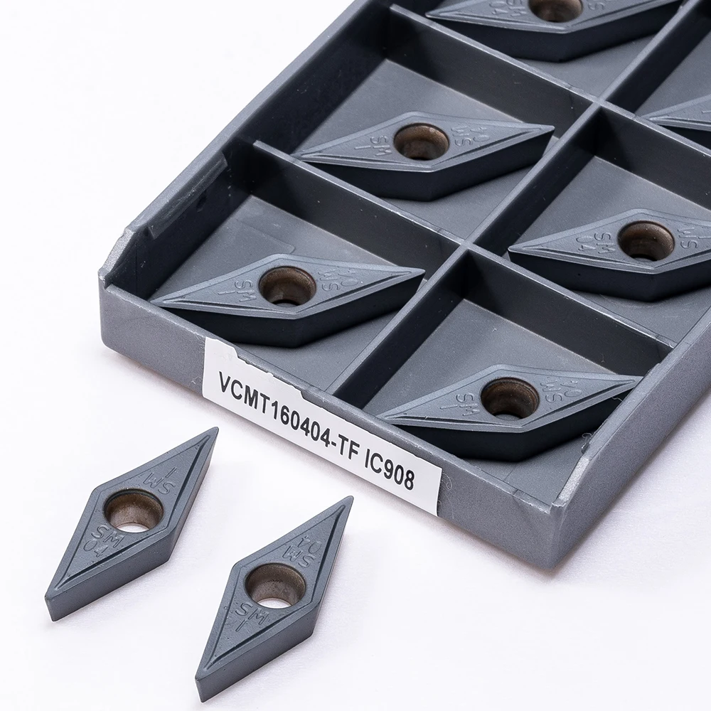 Imagem -04 - Torno de Carboneto de Torneamento Externo Cnc Nice Cutting Tools Vcmt160404 Vcmt160408 sm Ic907 Ic908 Vcmt 160404 160408