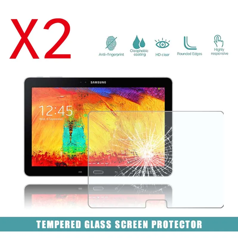 

2Pcs Tablet Tempered Glass Screen Protector Cover for Samsung Galaxy Note 10.1 P600 (2014 Edition) HD Tempered Film