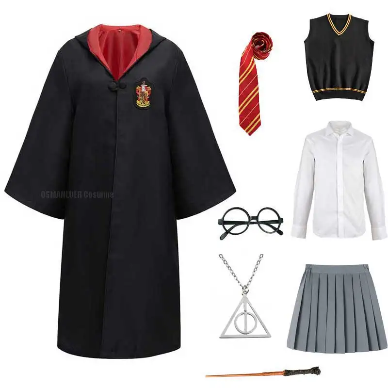 Halloween Costume For Children Adult Wizard House School Uniform Cape Girls Women Heromion-Granger Cosplay Ravenclaw Cosplay