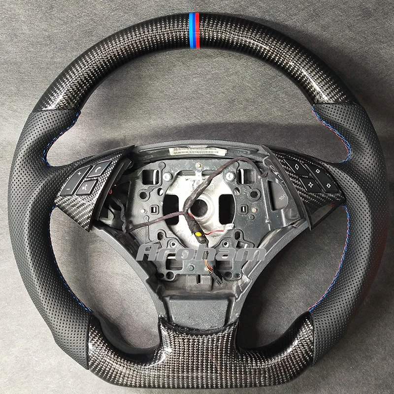 High Quality Replacement Carbon Fiber Steering Wheel For BMW E60 E61 5 Series 530 523 525 520 535 545 i d 528 Xdrive 2008 2009