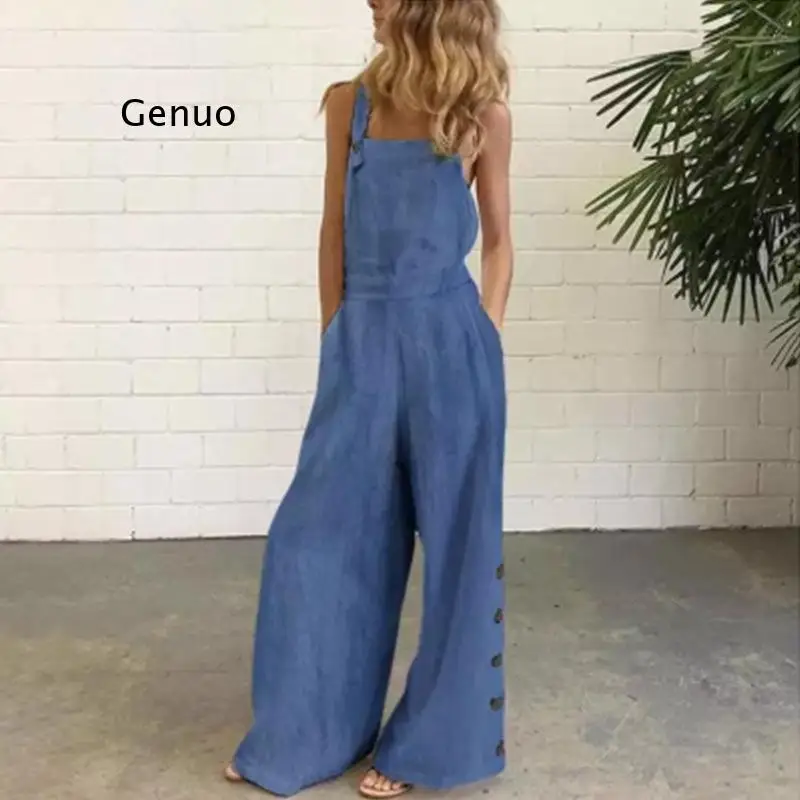 

Jumpsuits Women Overalls Floral Print Jumpsuit Wide Leg Pants 2021 Long Holiday Summer Overalls Rompers