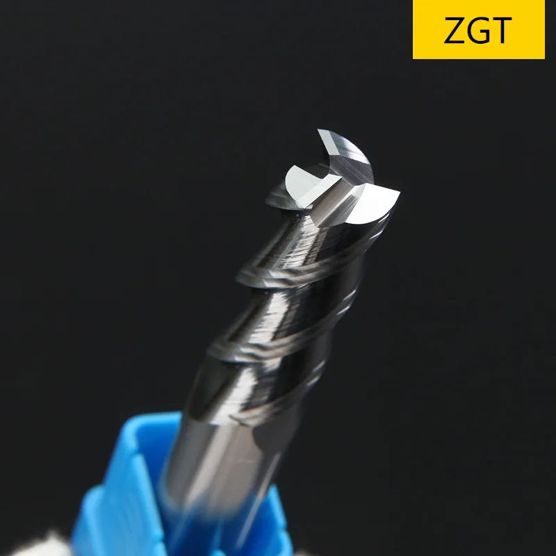 ZGT Endmill Aluminum Copper Wood Cutter Milling Tools CNC Fresa HRC50 3 Flute Carbide Milling Cutter End Mill 4mm 6mm 8mm 10mm