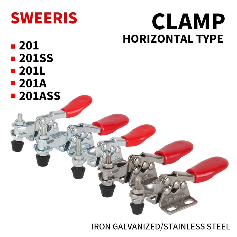 

1pcs GH-201A Horizontal Toggle Clamp Quick-Release Toggle Clamps Set 27KG Vertical Toggle Clamp Hand Clip Tool