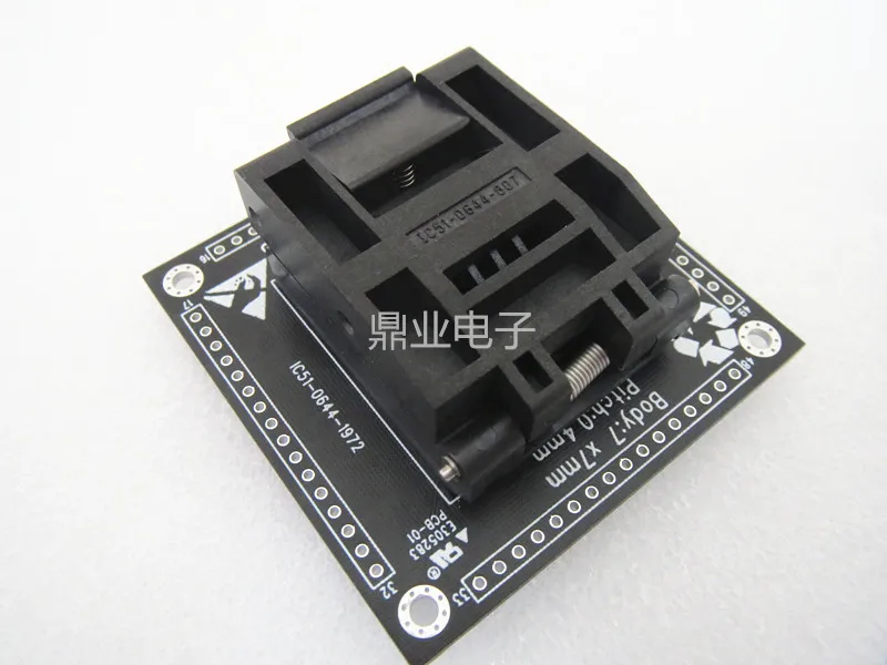 

Clamshell LQFP64/DIP IC51-0644-1972 7mm*7mm*0.4mm spacing 0.4mm IC Burning seat Adapter testing seat Test Socket test bench