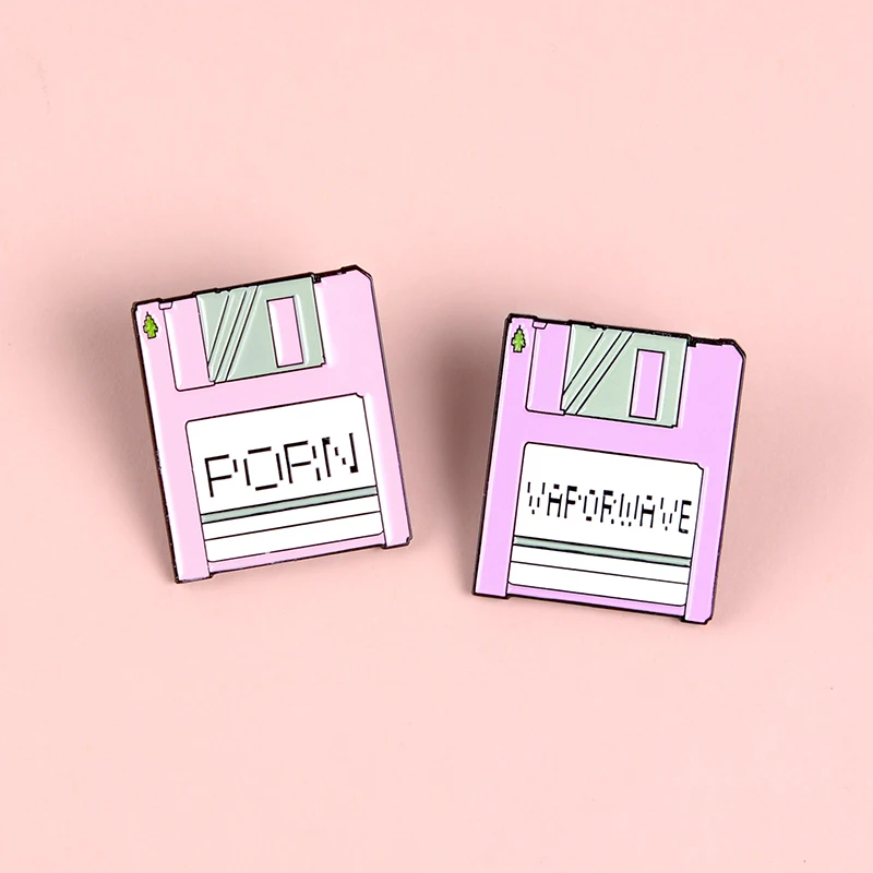 Secret File Enamel Pins Custom Vaporwave Brooch Bag Clothes Lapel Pin Pink Purple Badge Funny Jewelry Gift for Friends Wholesale