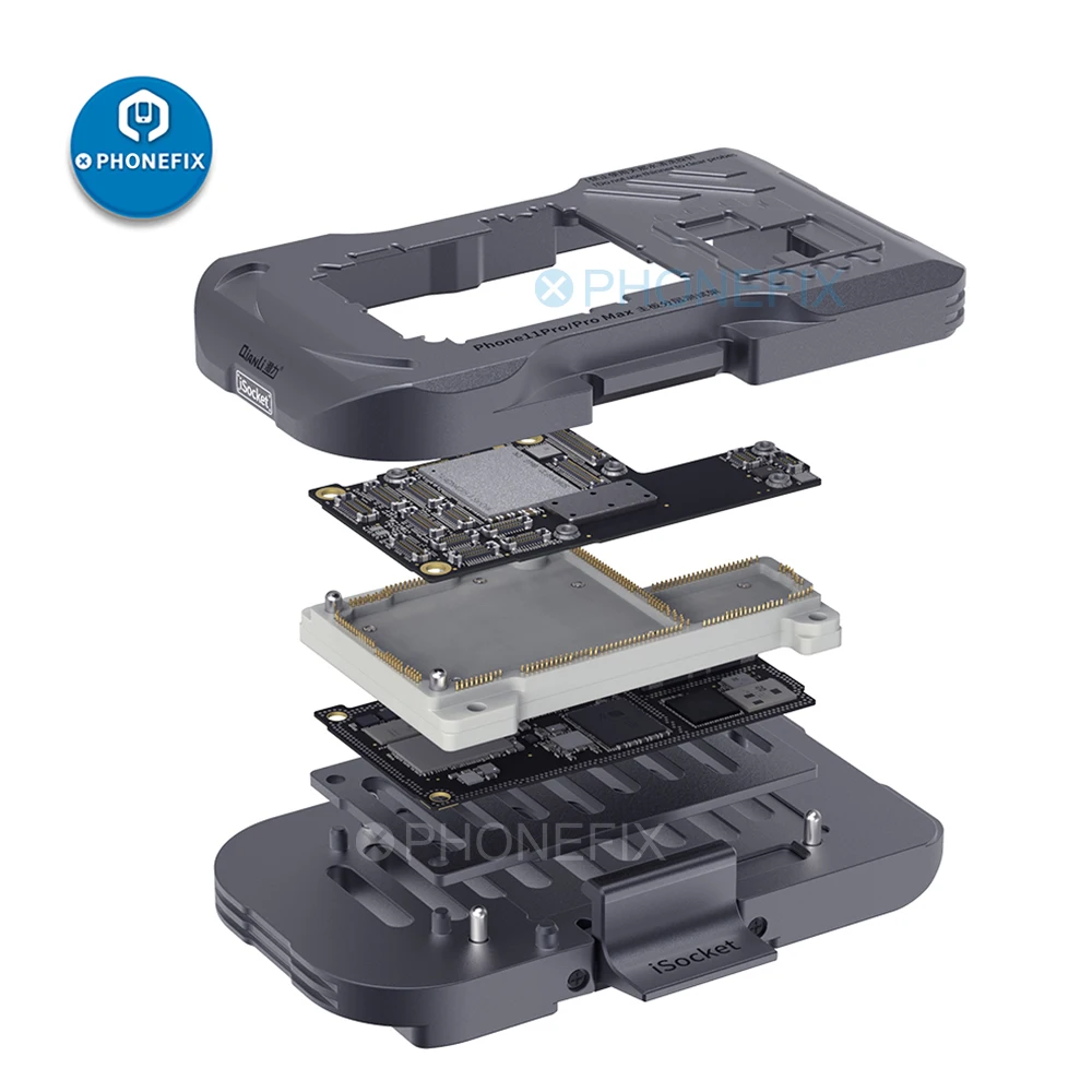 

Qianli 3 in 1 MainBoard Testing Fixture for iPhone 11/11PRO/PRO Max Motherboard Layered Test Frame Logic Board Function iSocket