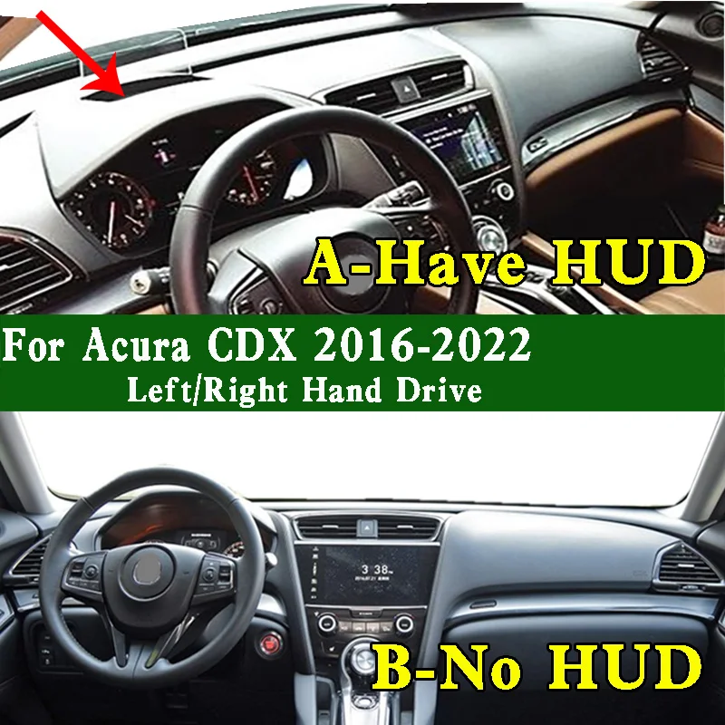 

For Acura CDX 2016-2022 Dashmat Dashboard Cover Instrument Panel Protective Pad Dash Anti-slip Anti-Dirt Proof Ornaments