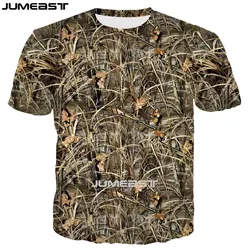 Jumeast Summer Oversized Men T-Shirt 3D Printed Reed Camouflage Hunting Harajuku Streetwear Women Short Sleeve Tees Fashion Tops