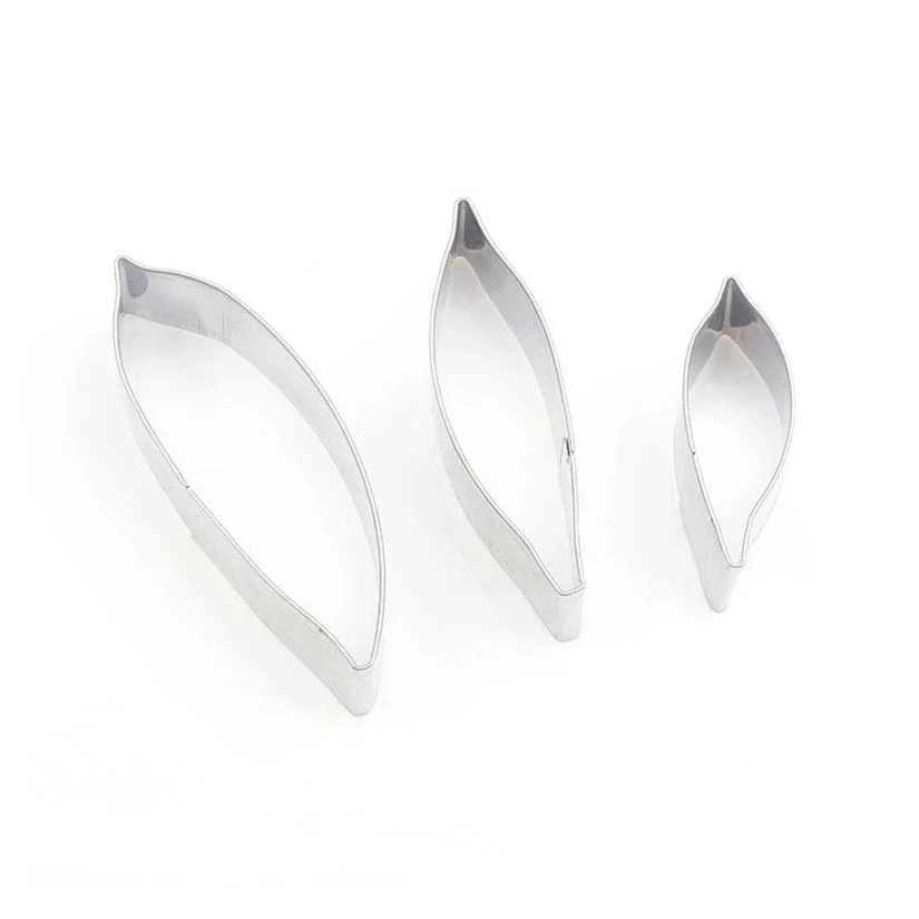 3 pcs/set Gardenia Petals Leaves Cutter Sets Stainless Steel Cookie Fondant Cake Decorating Tools