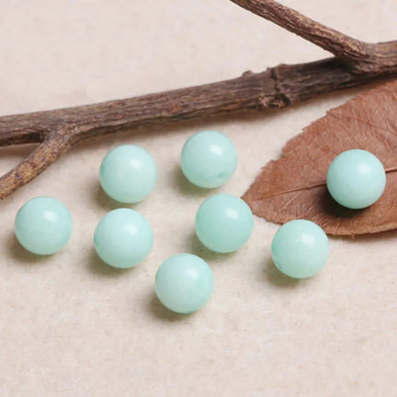 4A Natural Cyan Chalcedony Quartz Crystal Single Bead DIY Jewelry Making