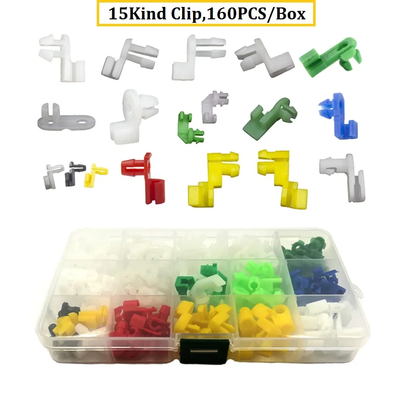 160Pcs/Box Car Plastic Door Round head Lock Rod Clip for Jeep Commander Compass Grand Cherokee Liberty Patriot Wrangler