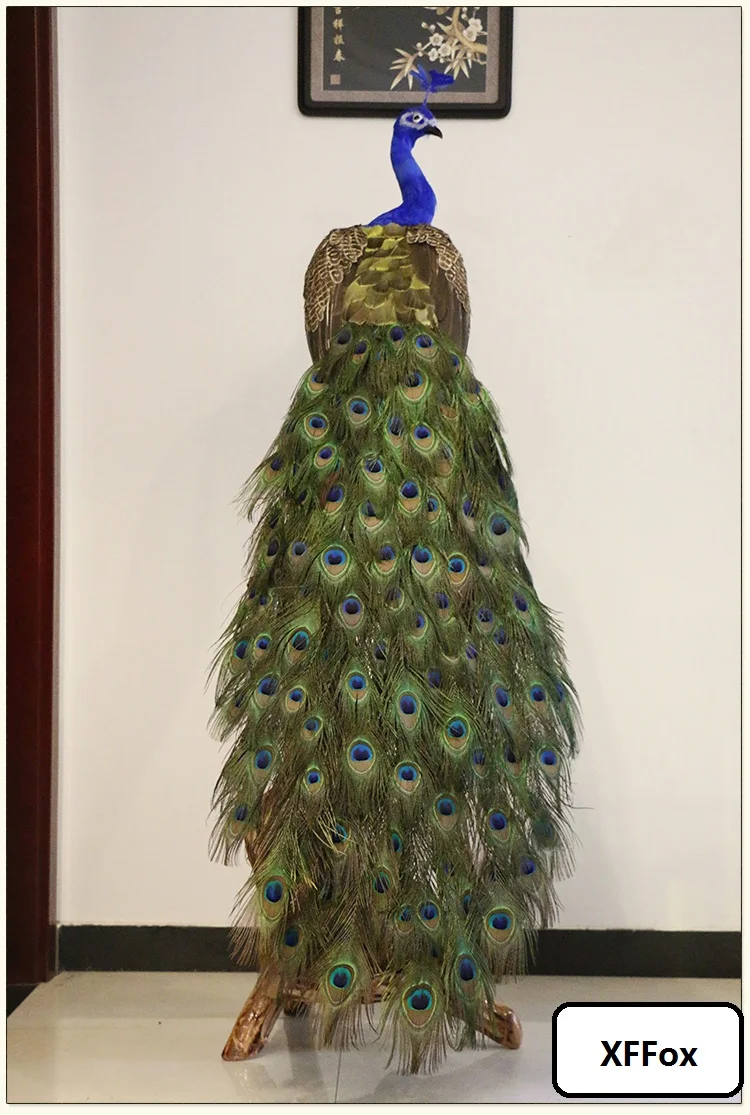 huge real life beautiful peacock model long foam&feather simulation beautiful peacock bird gift about 180cm xf2937