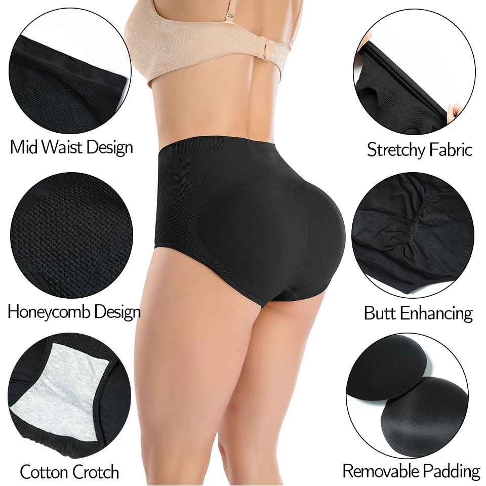 Women Body Shaper Buttocks Padded Panty Butt Lifter Hip Enhancer Underwear Tummy Control Panties Booty Pads Briefs Shapewear