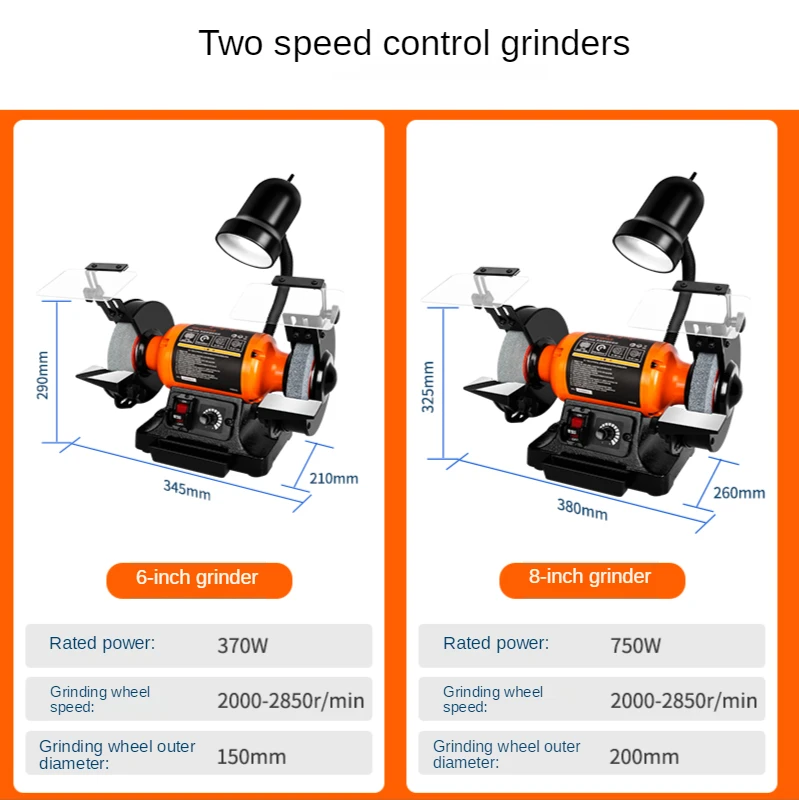220V Multifunctional Speed Control Grinding Wheel Machine Small Household Knife Sharpener Desktop Grinding and Polishing Machine