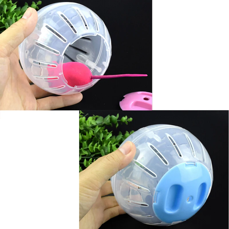 1 pz palla trasparente traspirante senza staffa criceto animali domestici prodotto piccola palla da corsa 2 colori plastica adatta per piccoli animali domestici giocattolo