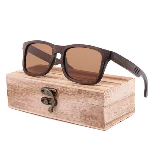 Imagen 1 del producto Gafas de sol polarizadas UV400 para hombre y mujer, lentes de sol Retro de alta calidad hechas a mano, de madera de bambú, 2020