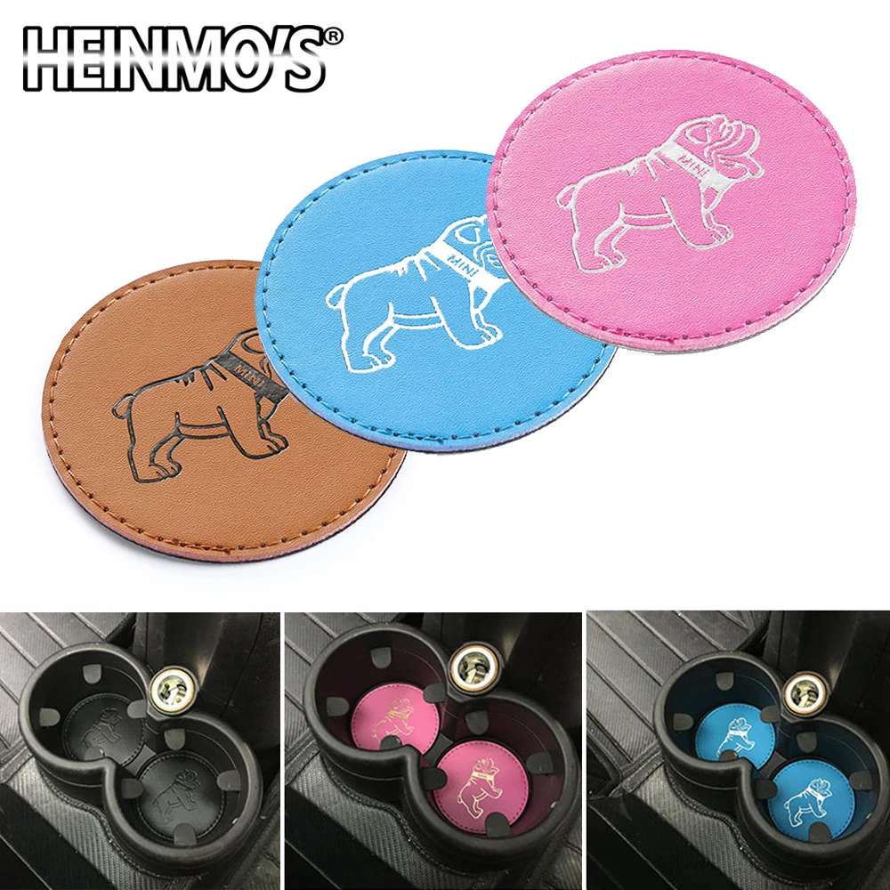 Interior Car Decoration Styling Accessories Bulldog Cup Bottle Holder Anti Dust Pad Coaster Mat Universal Car Coaster Sticker