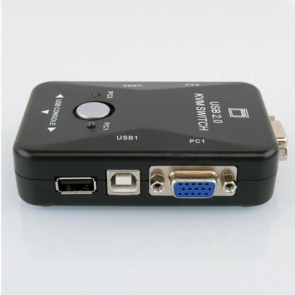 Interruptor KVM resistente al calor, excelente conmutador de botón resistente al calor, USB VGA, Accesorios para ordenador portátil antiimpacto