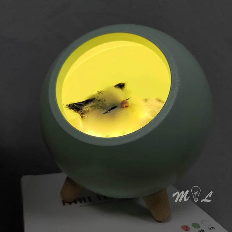 Chargeable Nightlight Table Lamps Cute Animal USB Led Cat Lamp Children Room Light Gift Beside Lamp Touch Sensor Dimmable Light