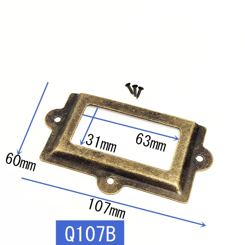 107*61mm antický brass/silver/golden vintage kov nálepka dřít formulovat ovládat akta jméno karta držák  skříň šuplík skříňka pouzdro bin