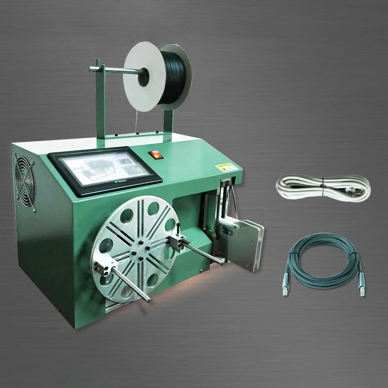 Cable Wire Coil Winding Binding Machine Touch Screen Electric Digital Automatic with Ribbon and Different Size to Choose