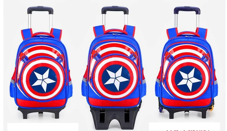 kids wheeled backpack for boys school bag with wheels Children School trolley bags travel luggage School Rolling backpack Bags