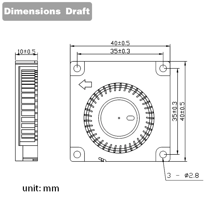 YOUNUON 40mm Wentylator do Drukarki 3D 12V 24V 5V 4010 Dmuchawa Akcesoria Chłodzące do Drukarki DC Turbo Dmuchawa Radialne Wentylatory 40x40 — zdjęcie produktu 6