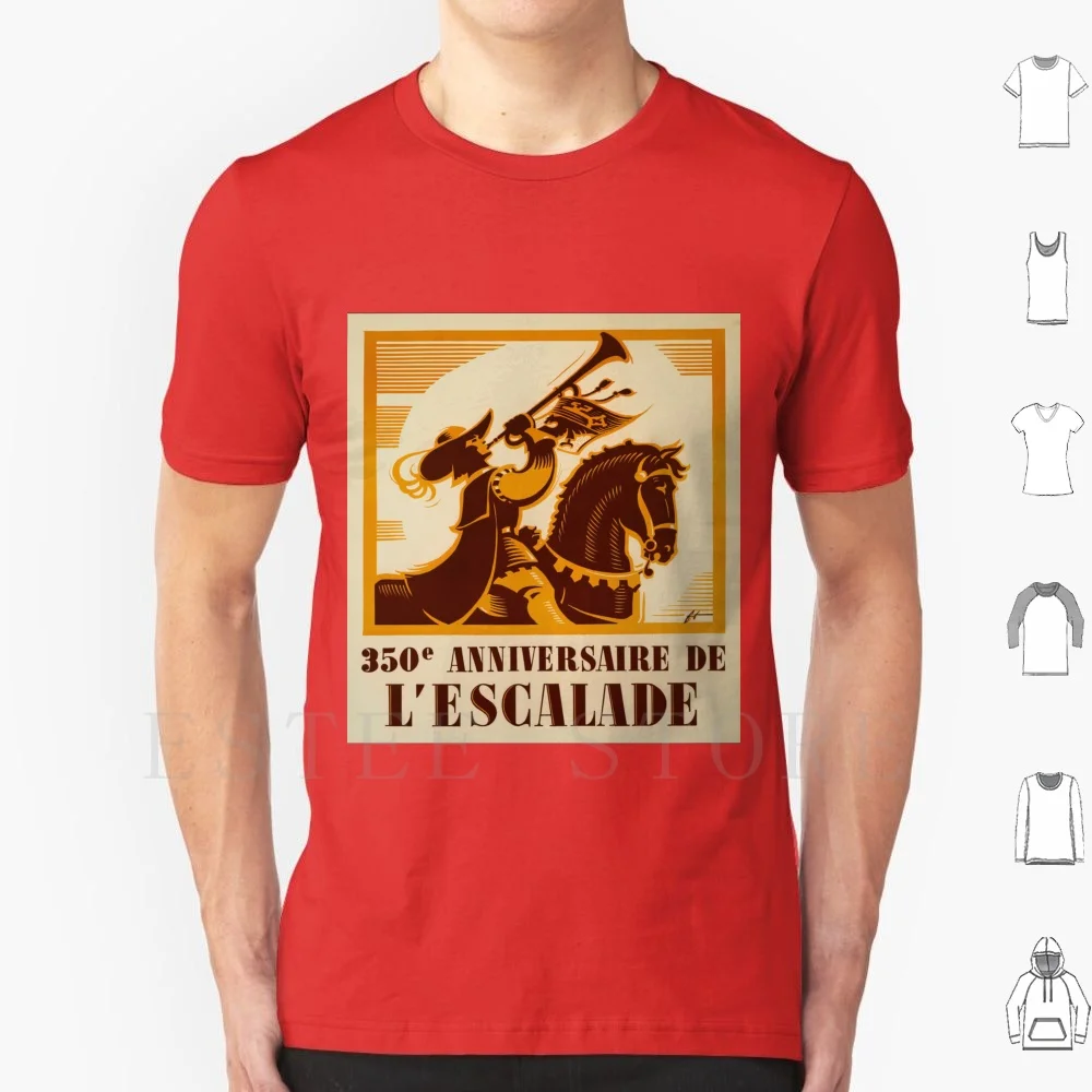 Noel Fortanet-350e Anniversaire De L'escalade , 1952 , Art Deco Poster T Shirt Men Cotton 6xl 1920 1930 1920s 1930s Art Art Art