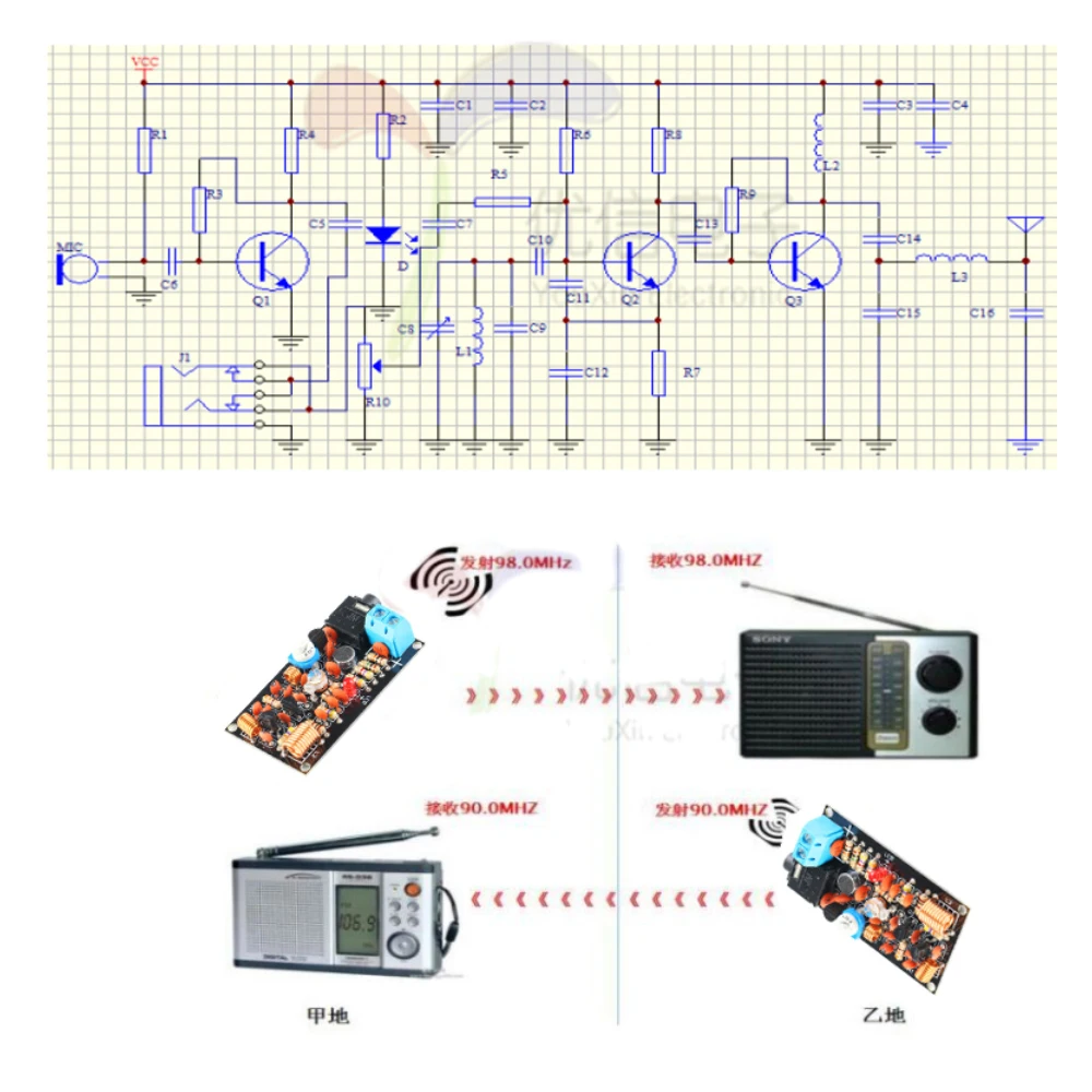 DIY electronic kit FM wireless microphone kit FM radio transmitter FM radio diy soldering project
