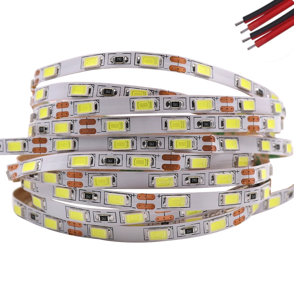 

5m Led Strip Light 5730 Light 12v DC 60Leds/m Box BackLight Flexible Led Tape 5630 Non Waterproof Night Lights 5mm PCB