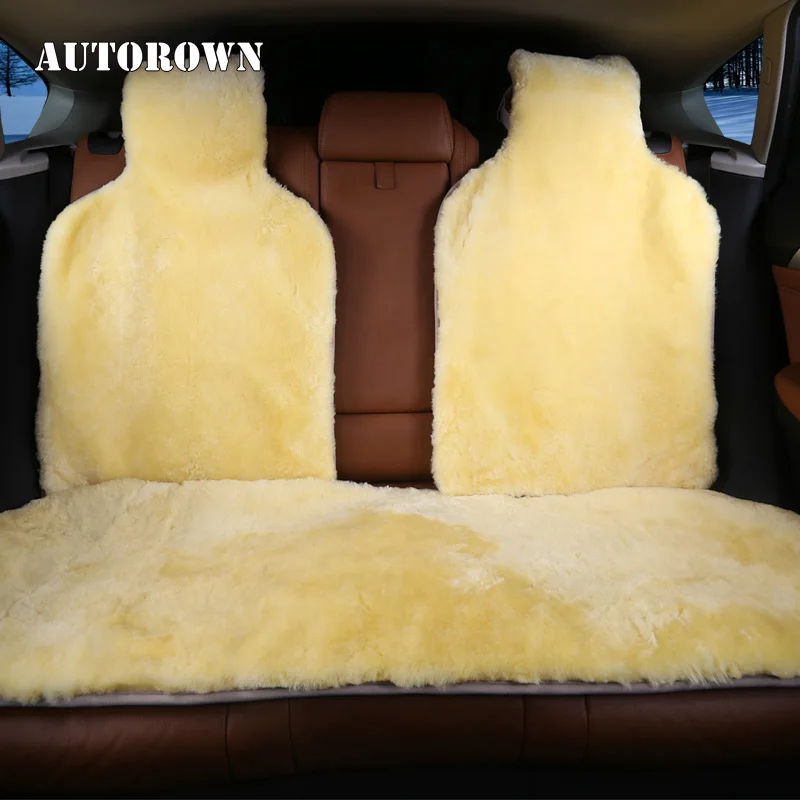 AUTOROWN Universal Car Seat Covers 100% Natural Australian Sheepskin Autumn And Winter Accessories Automobiles Basic Function